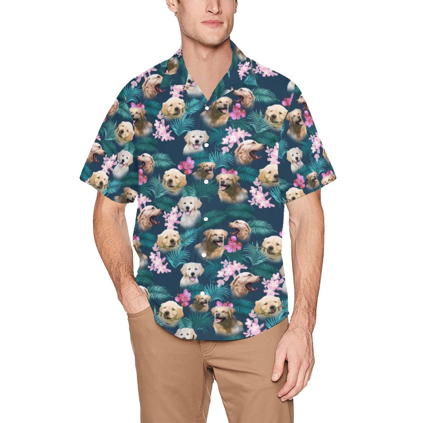 Golden Retriever Hawaiian Shirt | Dog  Button Up Down Shirt