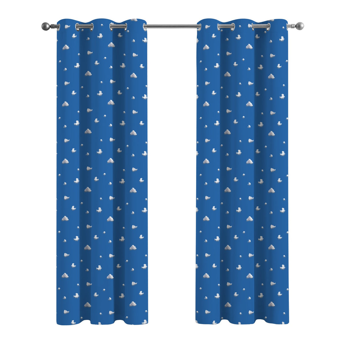 Cloud Window Curtains – Blue Sky Grommet Set, 52 x 84 in