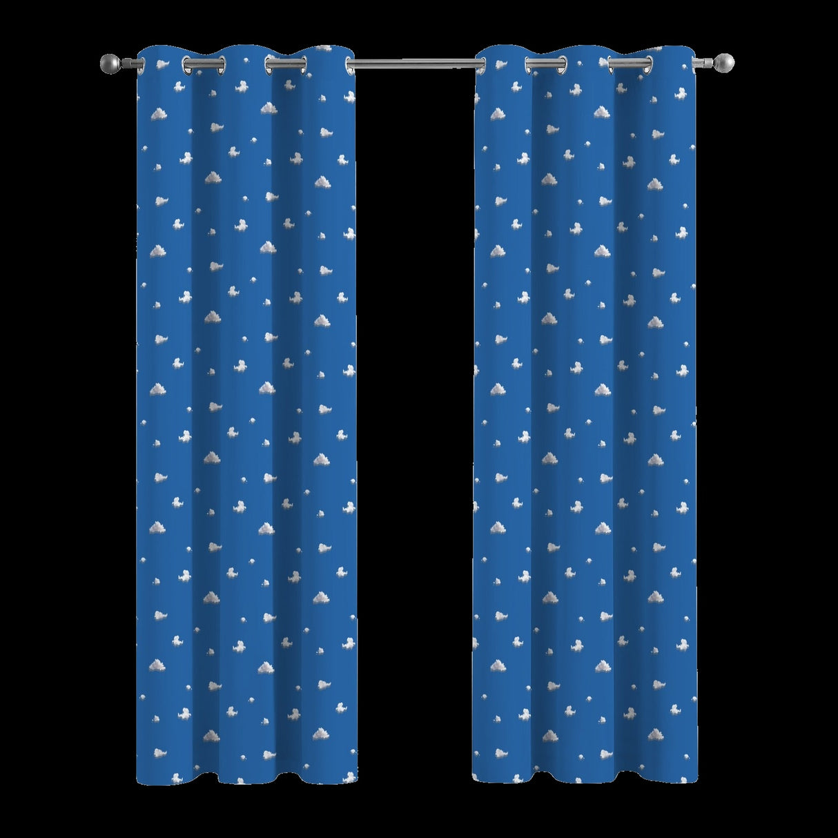 Cloud Window Curtains – Blue Sky Grommet Set, 52 x 84 in