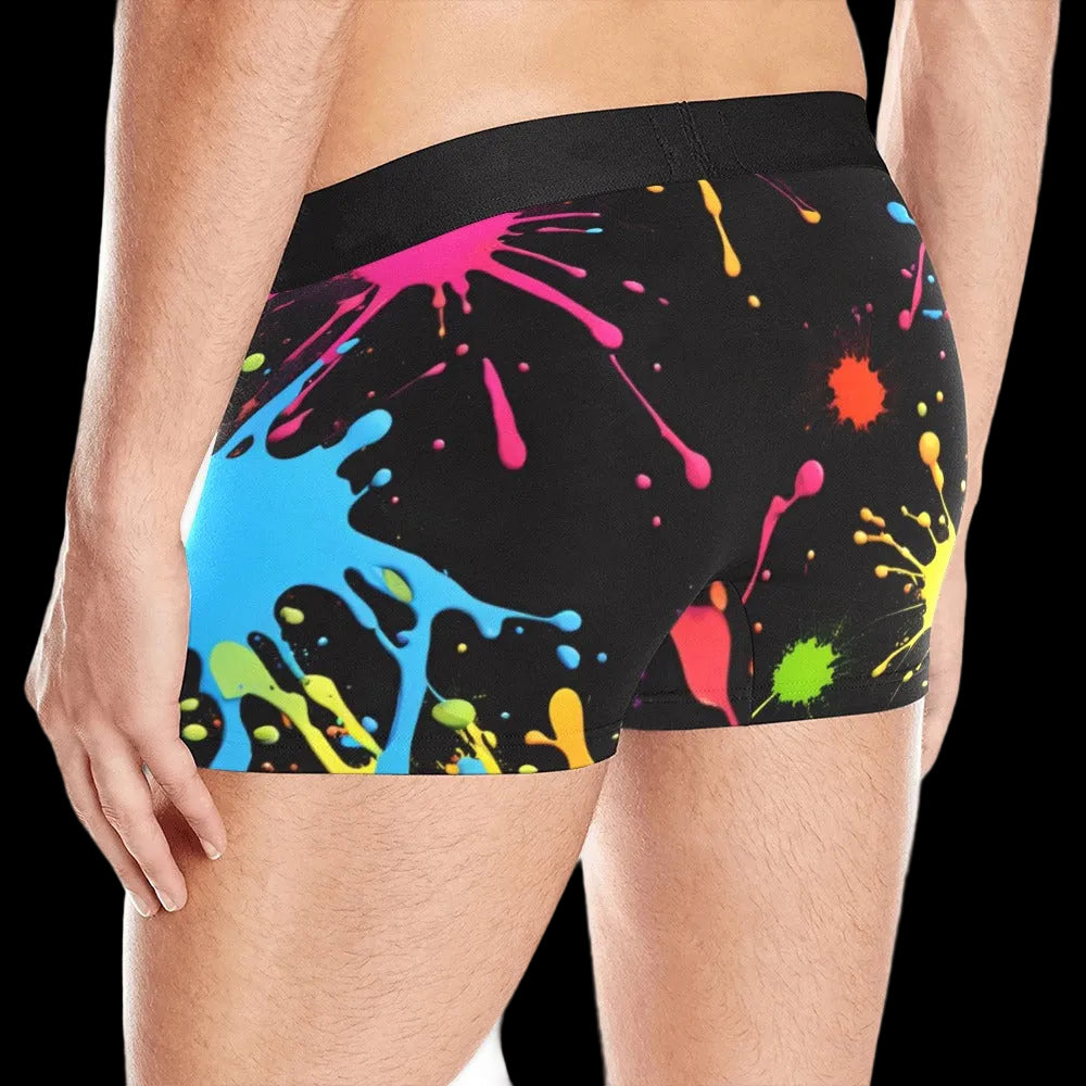 Rainbow Paint Splatter Boxer Brief Boxers