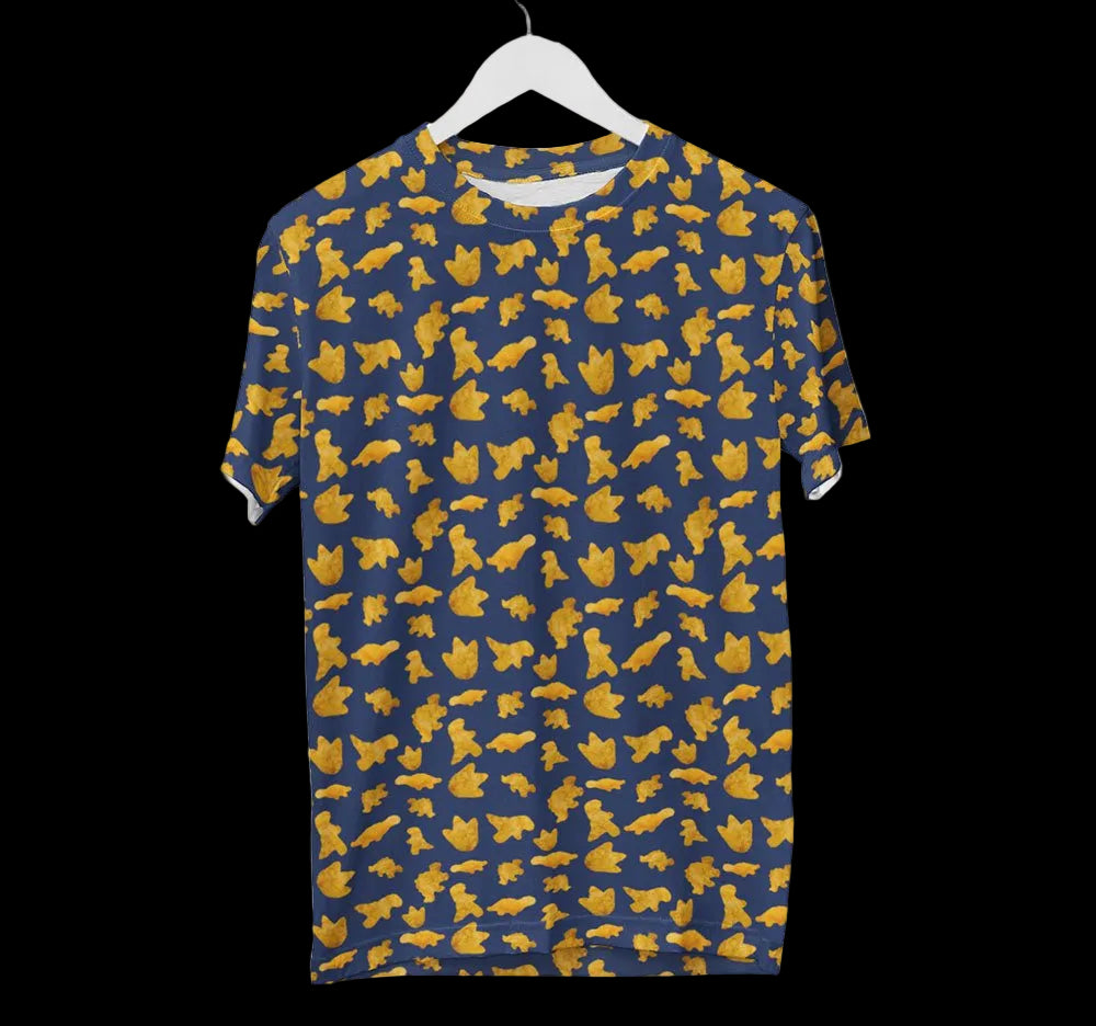 Dinosaur Chicken Nuggets Shirt | AOP 3D Tee Shirts - Random Galaxy