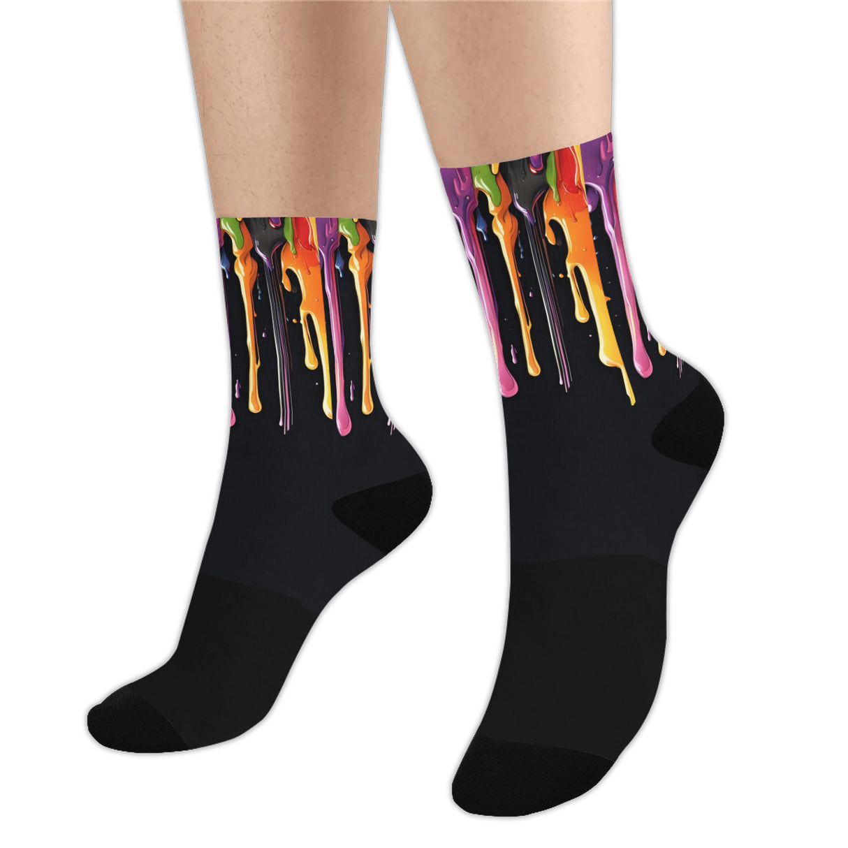 Rainbow Paint Drip Socks