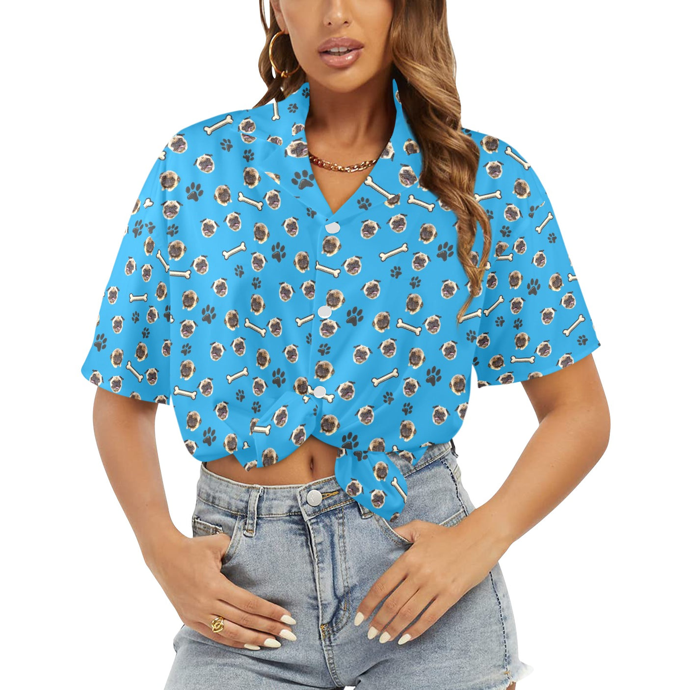 Pug Women's Hawaiian Shirt