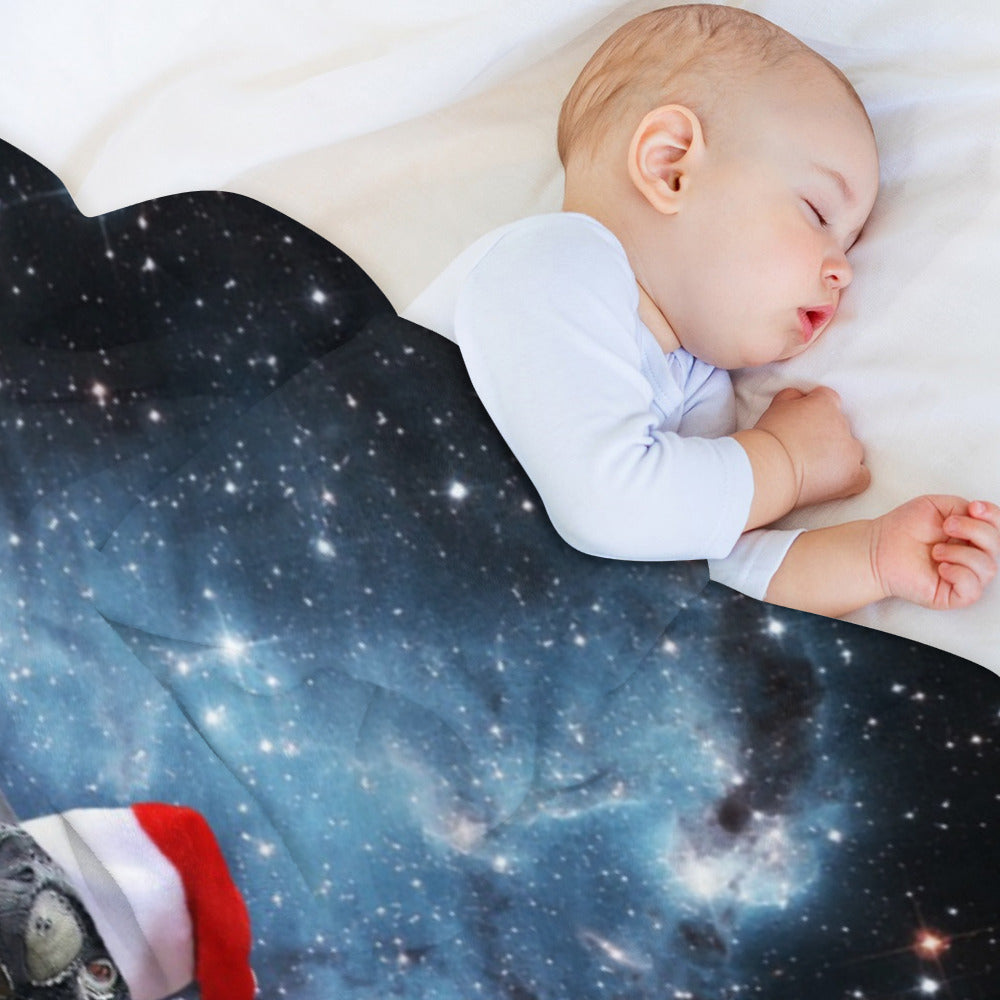 Dinosaur Santa Christmas Throw Blanket