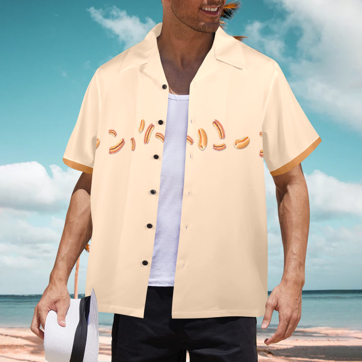 Hot Dog Hawaiian Shirt | Button Up Down Shirt