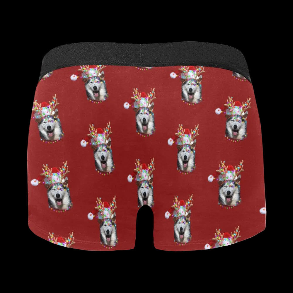 Christmas Husky Santa Boxer Brief Boxers
