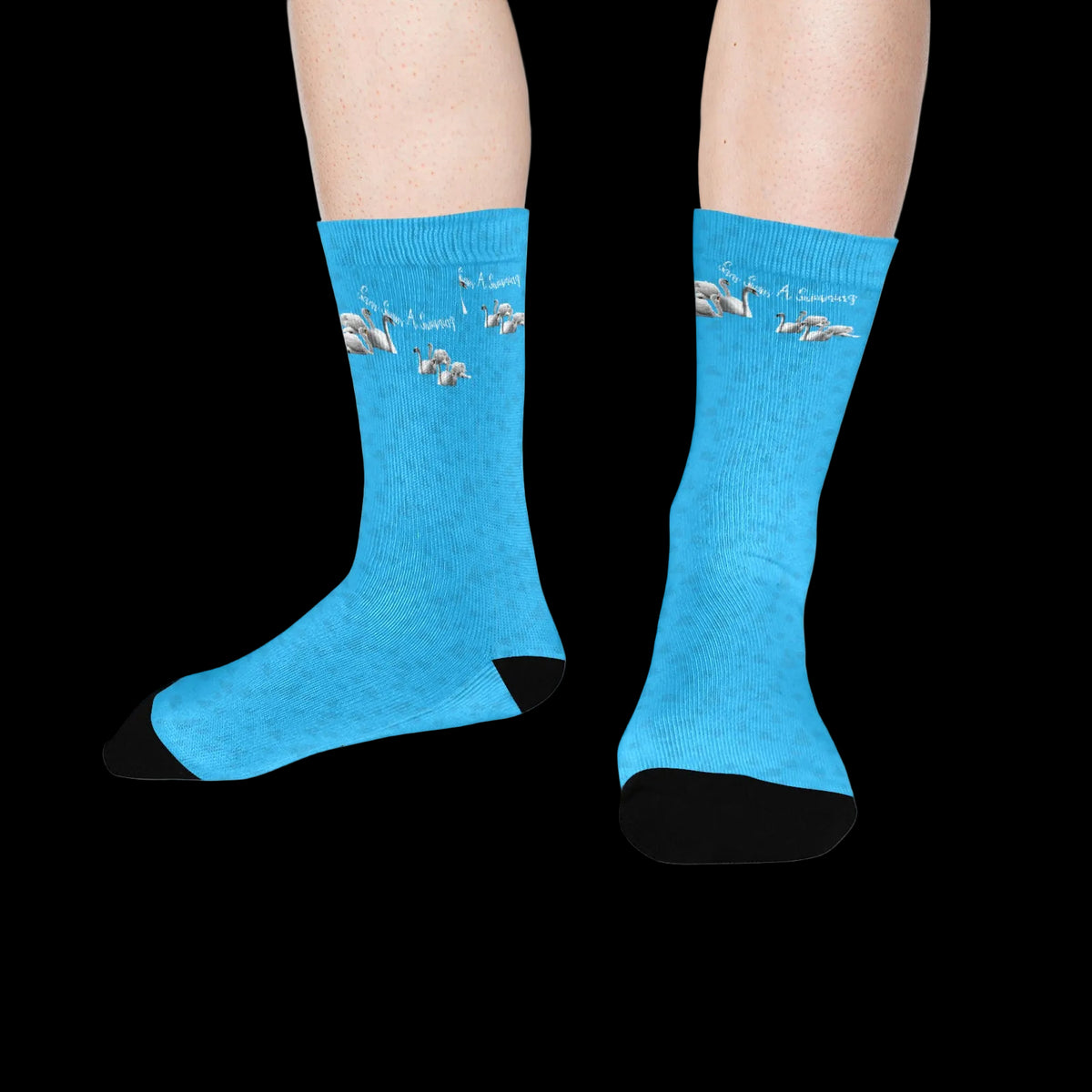 7 Swans Swimming Christmas Socks