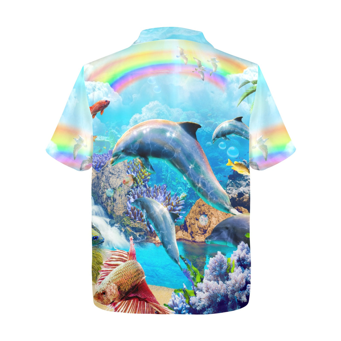 Rainbow Dolphin Hawaiian Shirt