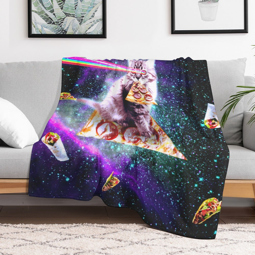 Space Cat Throw Blanket