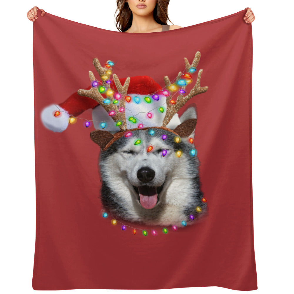Christmas Husky Throw Blanket