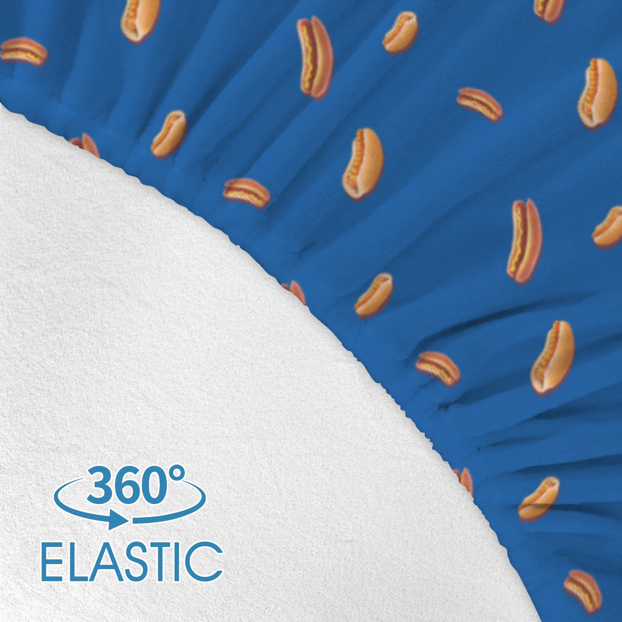 Hot Dog Pattern Twin Fitted Sheet – Funny Bedding, 39 x 75 x 15 in