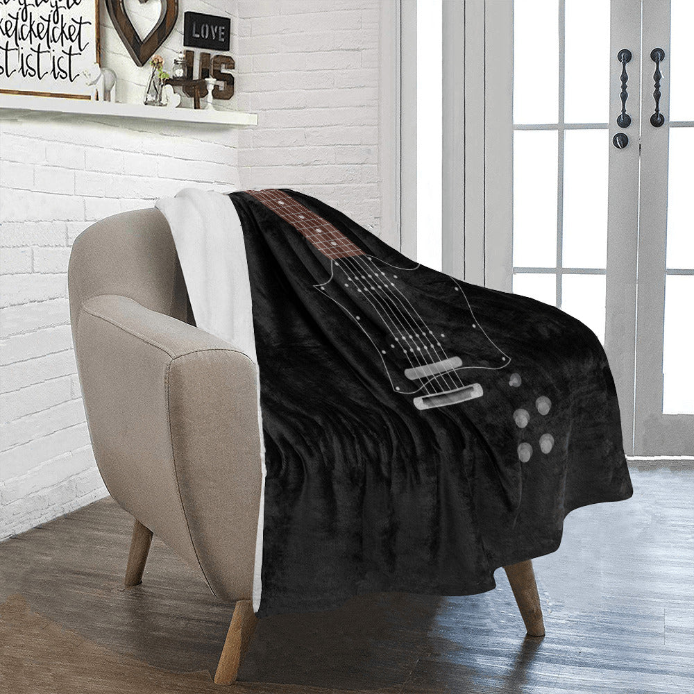 Black Guitar Throw Blanket