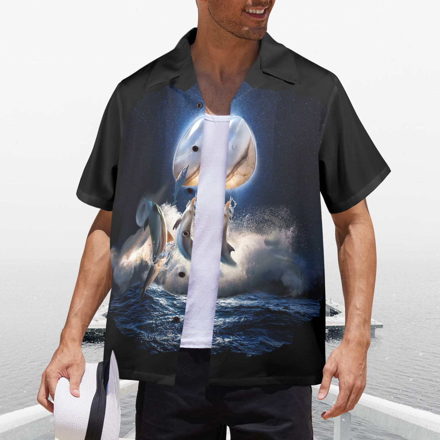 Dolphin Hawaiian Shirt | Button Up Down Shirt