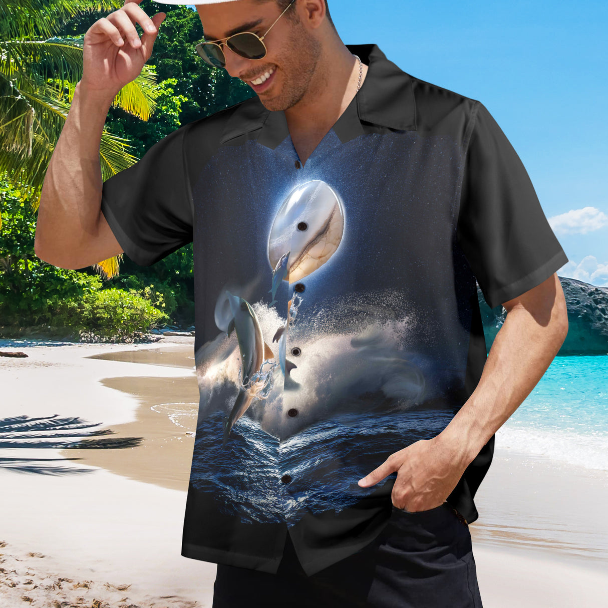 Tropical Dolphin Hawaiian Shirt