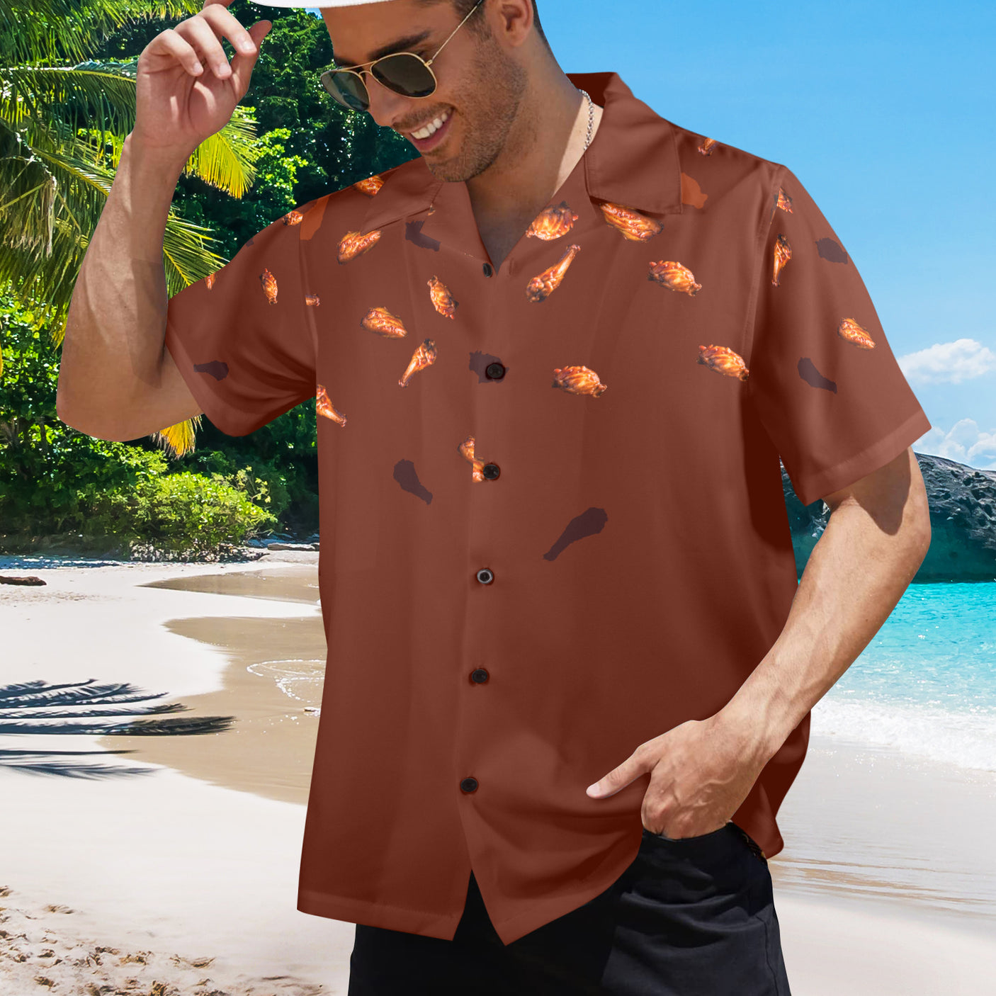 Chicken Wing Hawaiian Shirt | Button Up Down Shirt