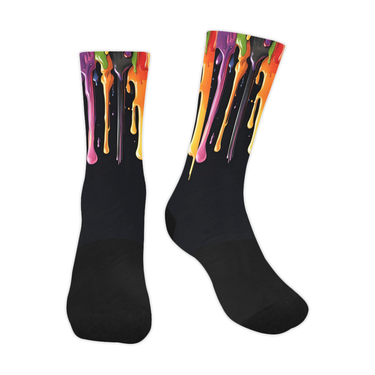 Rainbow Paint Drip Socks