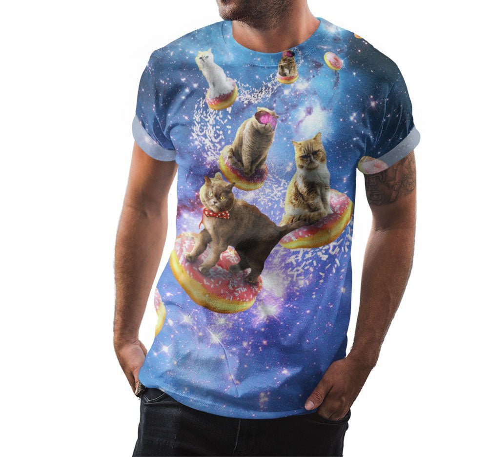 Donut Cat in Space Shirt | AOP 3D Tee Shirts - Random Galaxy Official