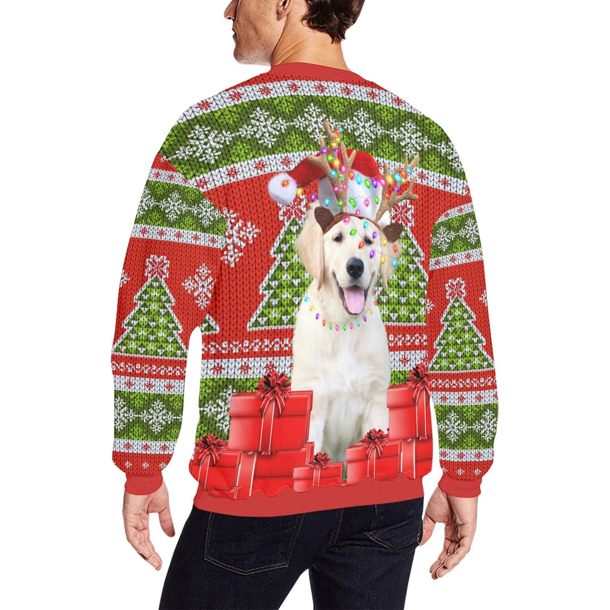Golden Retriever Ugly Christmas Sweater - Random Galaxy