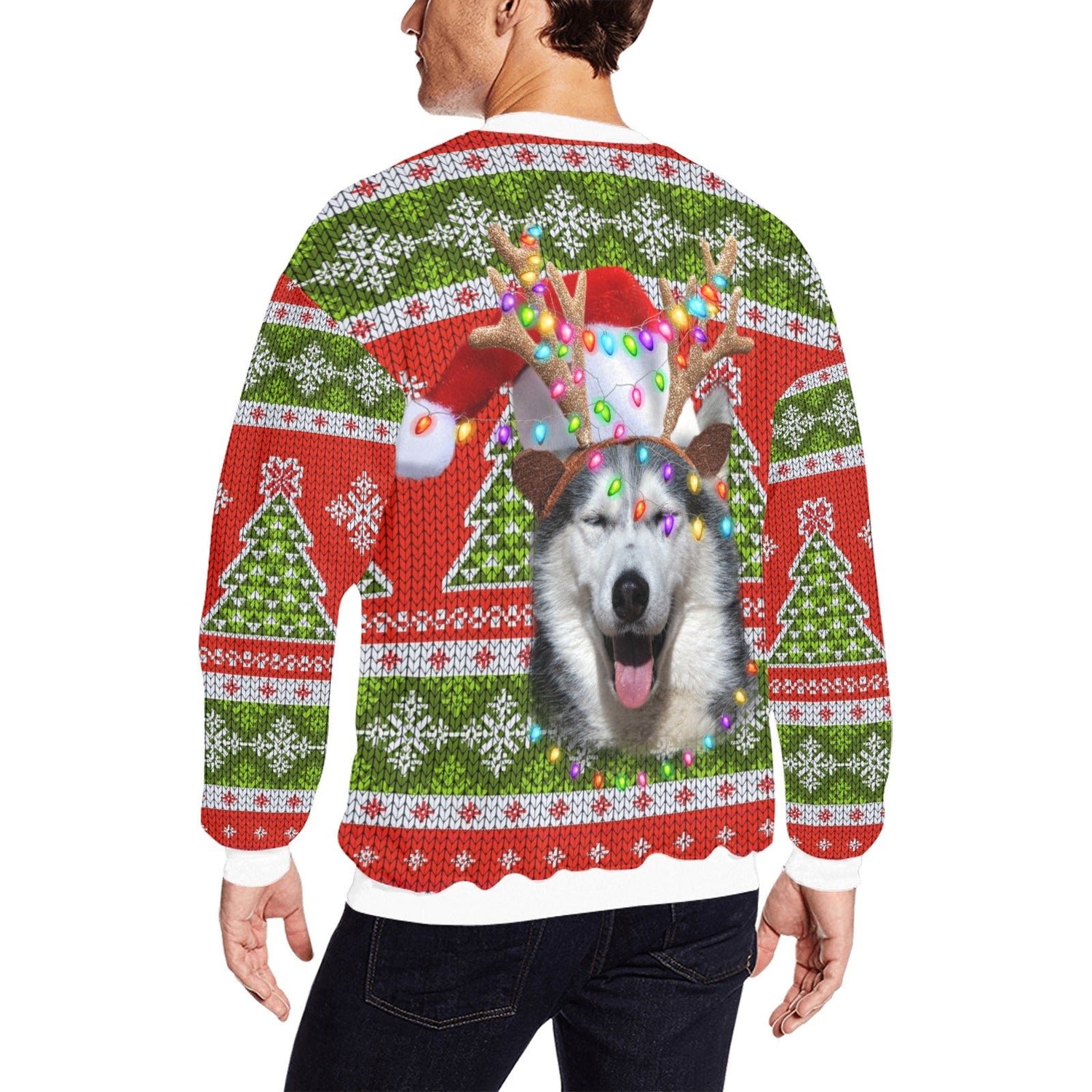 Husky Ugly Christmas Sweater - Random Galaxy