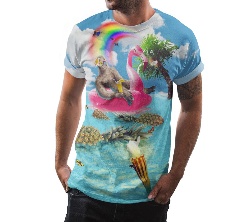 Pineapple Bigfoot Flamingo Shirt - Random Galaxy Official