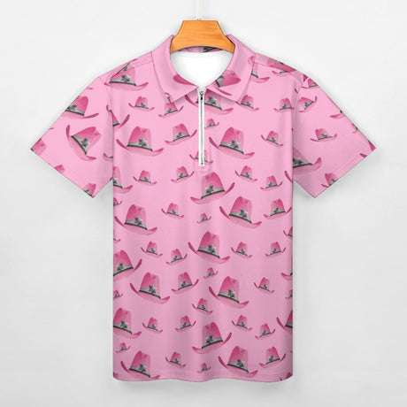 Pink Cowboy Hat Polo Shirt - Random Galaxy