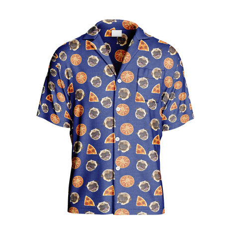 Pug Pizza Pattern Hawaiian Shirt | Button Up Down Shirt - Random Galaxy