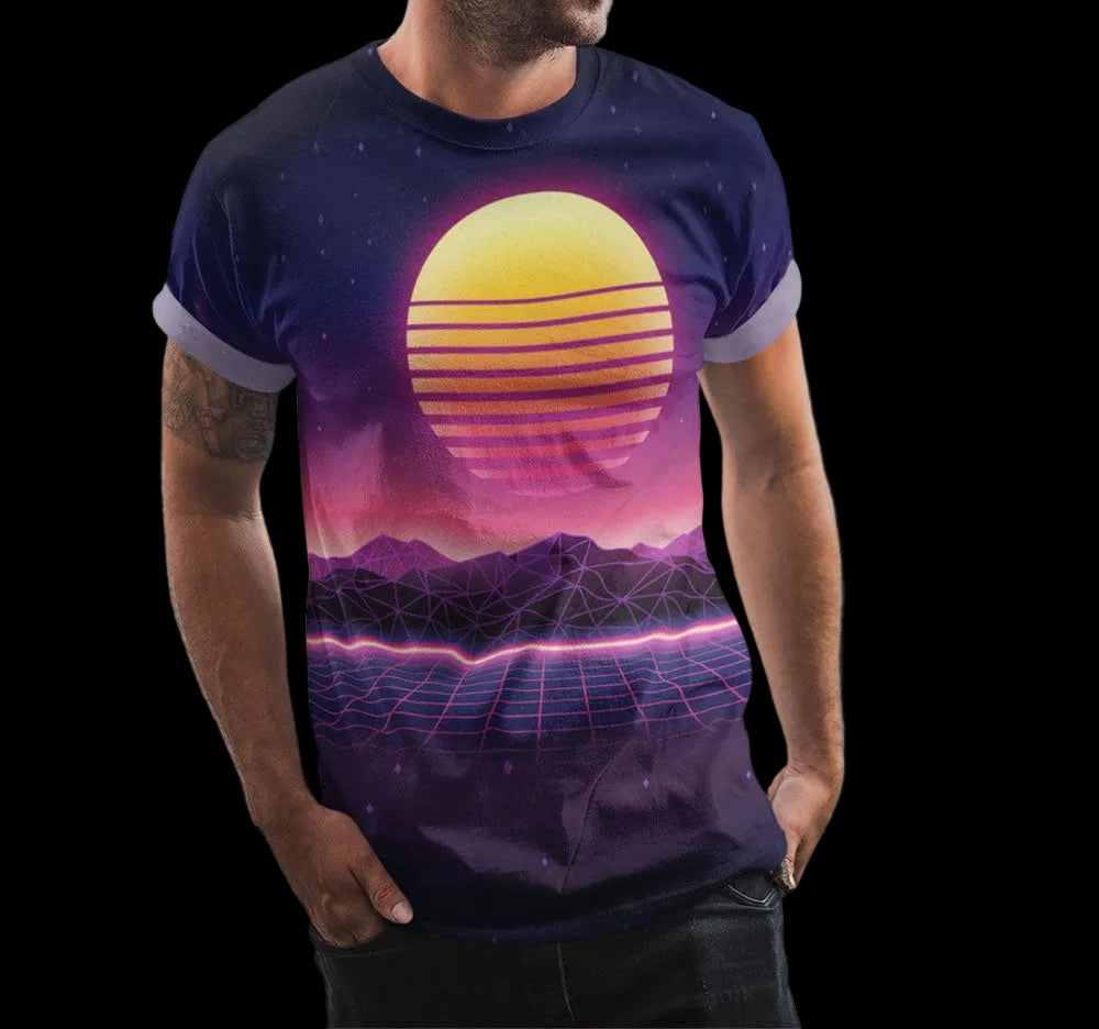 Synthwave Neon Sunset Shirt - Random Galaxy Official