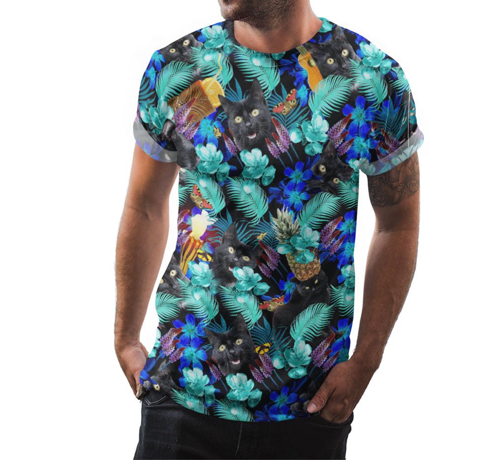 Tropical Black Cat Shirt - Random Galaxy Official