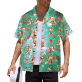 Christmas Space Cat Hawaiian Shirt | Button Up Down Shirt