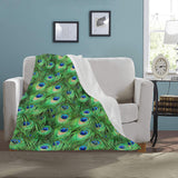 Peacock Feather Throw Blanket