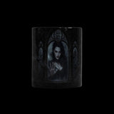 Vampire woman emerging at a moonlit window on color-changing mugs, product view 3