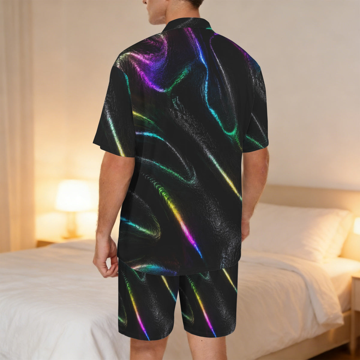 Florescent Black Rainbow Costume Pajama Set