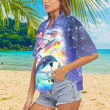 Rainbow Dolphin Women's Hawaiian Shirt