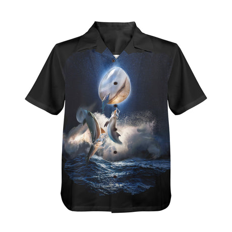 Dolphin Hawaiian Shirt | Button Up Down Shirt