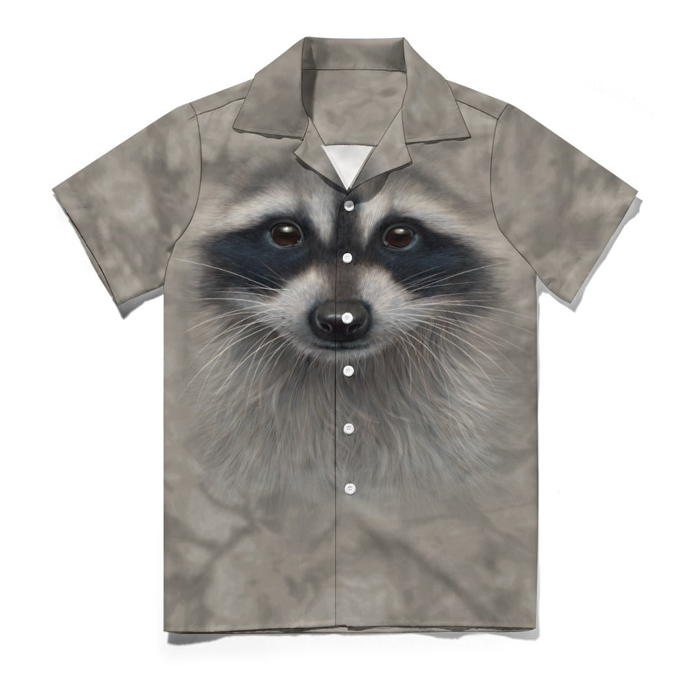 Raccoon Face Hawaiian Shirt | Button Up Down Shirt