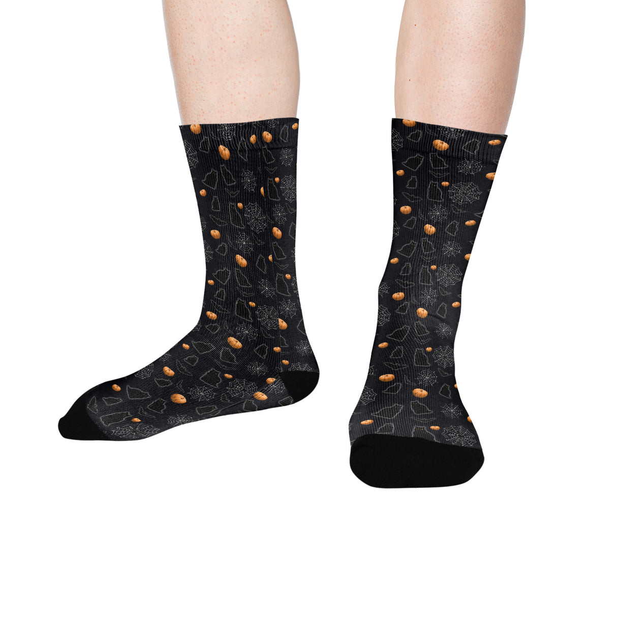 Black Cat Halloween Socks
