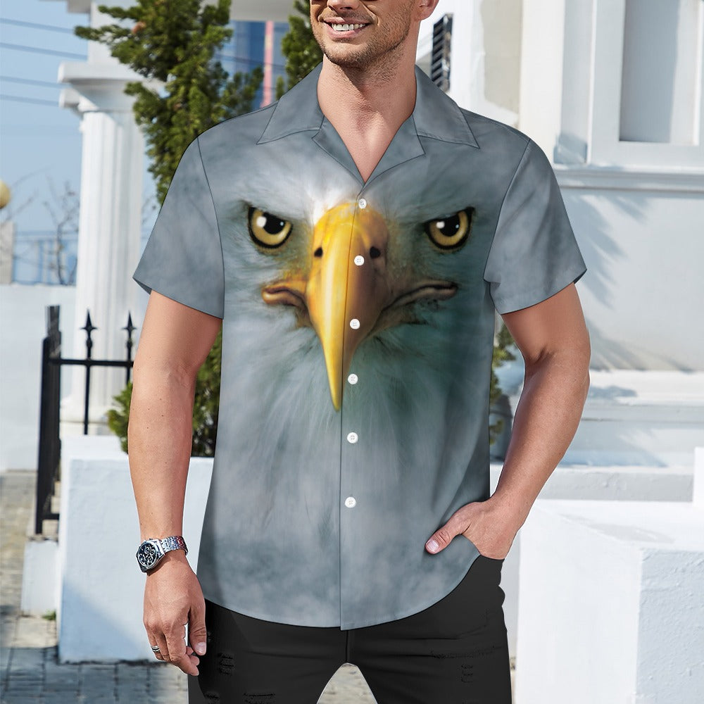 Bald Eagle Face Hawaiian Shirt | Button Up Down Shirt