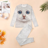 White Kitten Face Pajamas