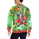 Cat Riding Dinosaur Ugly Christmas Sweater