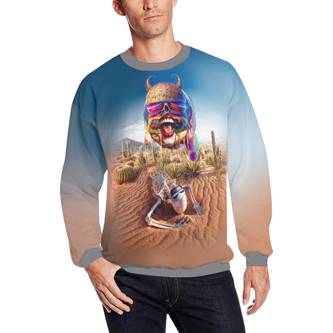 Skeleton VR Burger Sweater