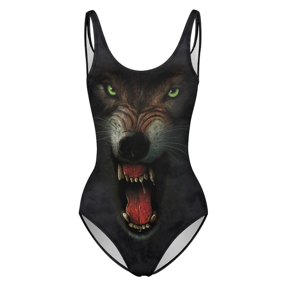 Wolf Face One Piece Swimsuit