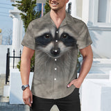 Raccoon Face Hawaiian Shirt | Button Up Down Shirt