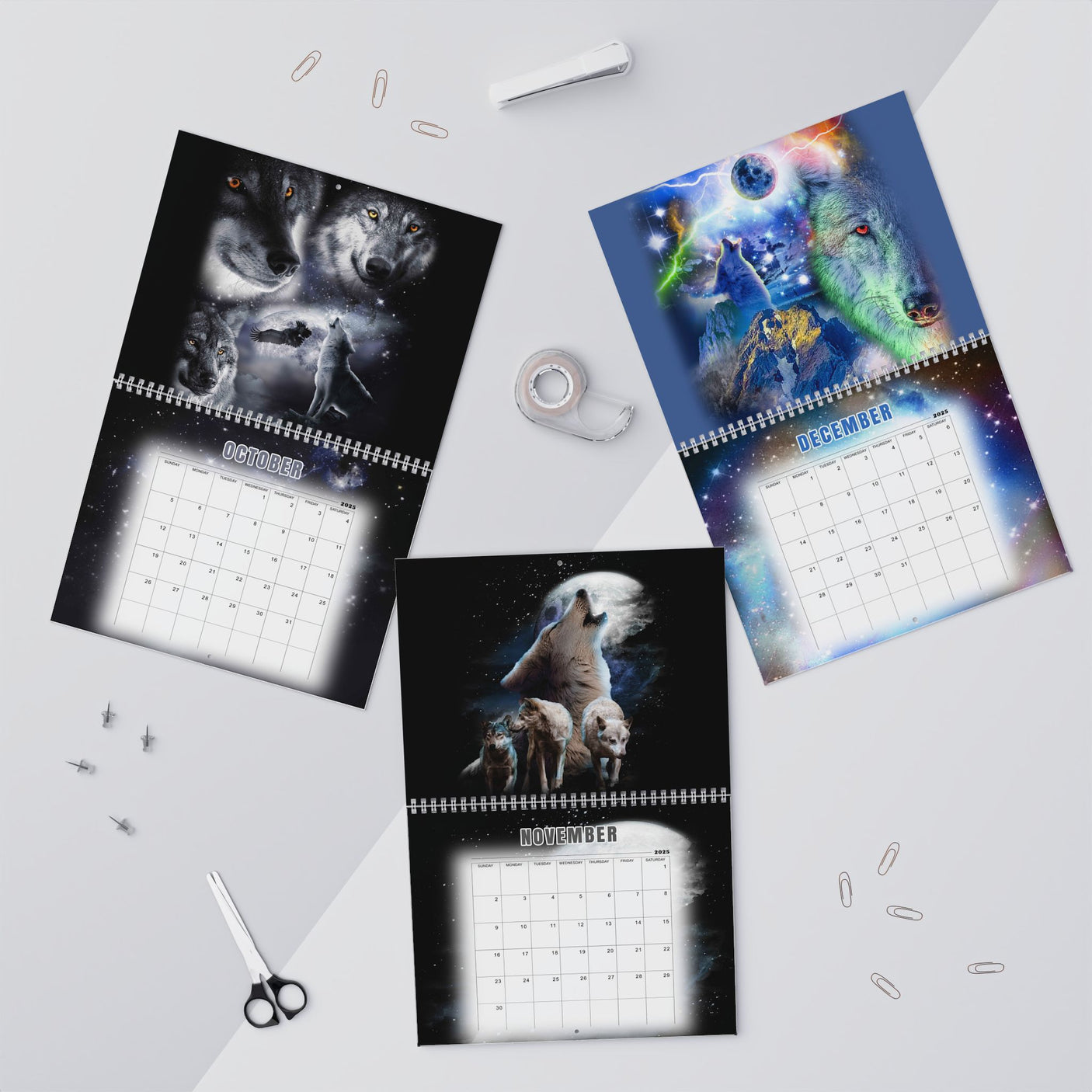 Cosmic Wolf Calendar 2025