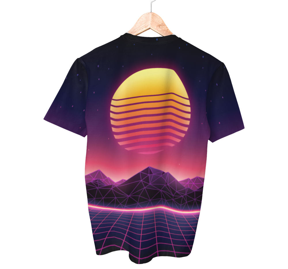 Chemise Synthwave Neon Sunset | T-shirts AOP 3D