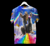 Rainbow Sloth Llama in Space Shirt | AOP 3D Tee Shirts