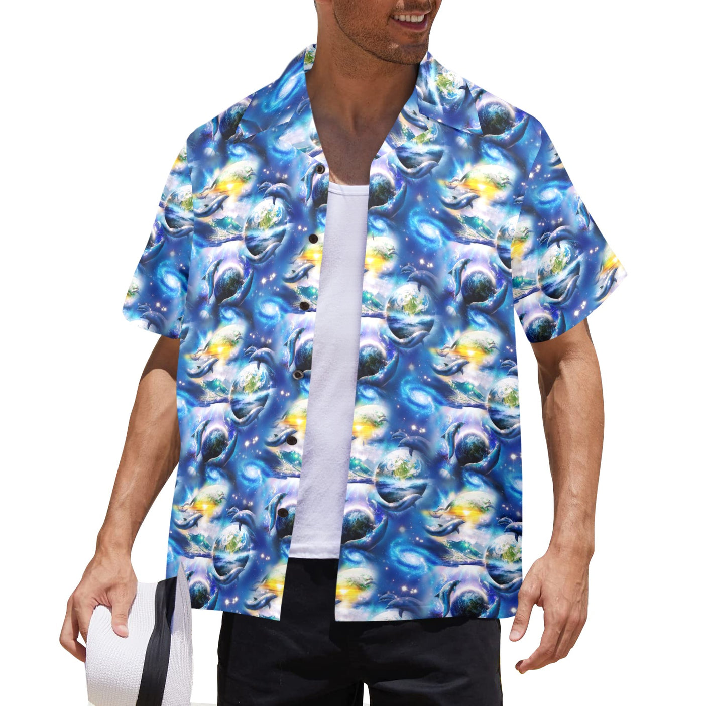 Galaxy Dolphin Hawaiian Shirt