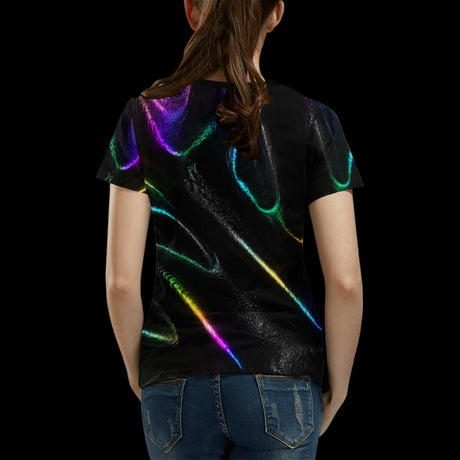 Florescent Black Rainbow Costume Shirt for Women