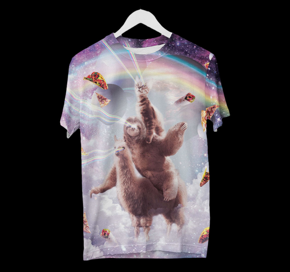 Katze Faultier Lama Shirt | AOP 3D T-Shirts