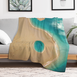Yin Yang Beach Throw Blanket