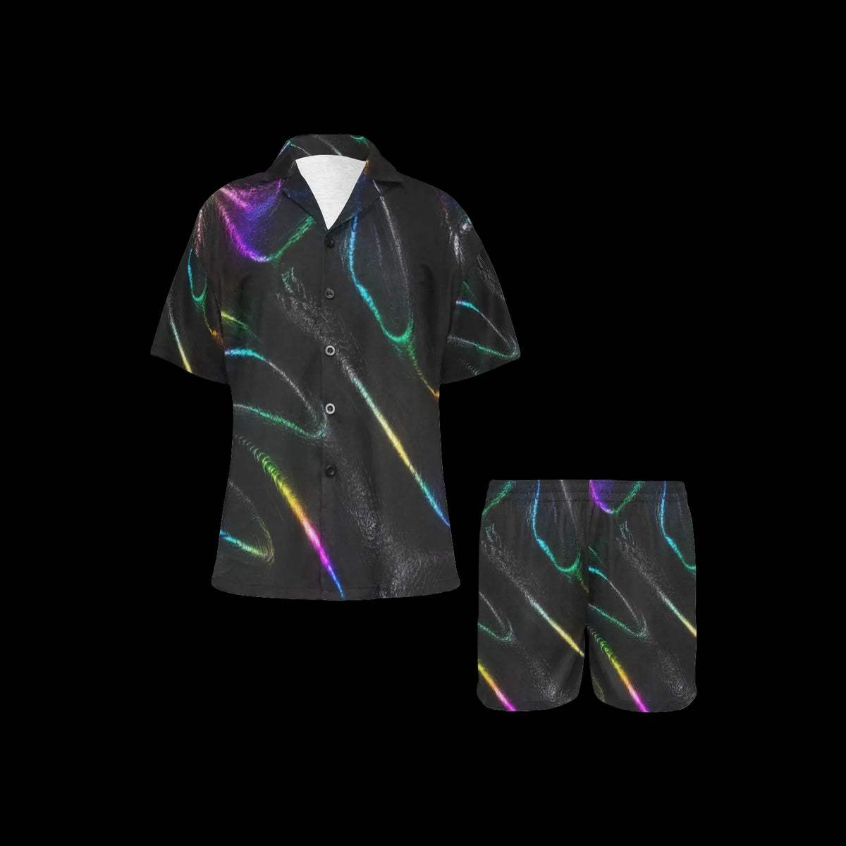 Flurescent Black Rainbow Costume Pajama Set